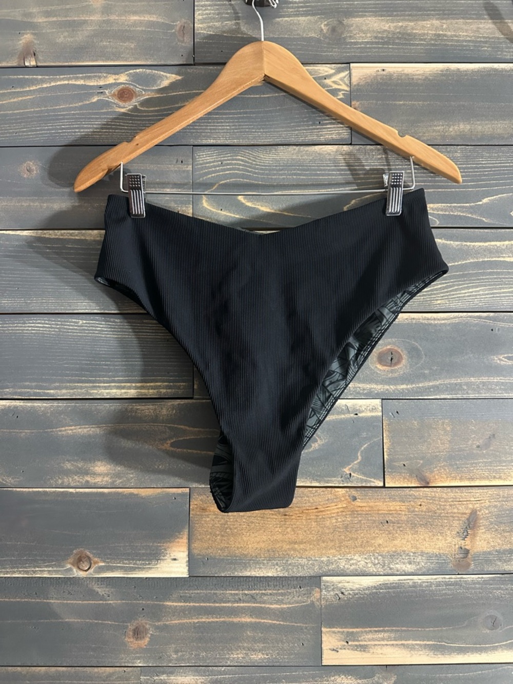 POPFLEX High-Cut Cheeky Black Reversible Bikini Bottoms